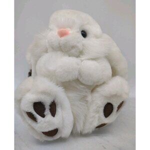 Vtg 1988 Chrisha Playful Plush 8" Easter Bunny Rabbit White Stuffed Animal Toy